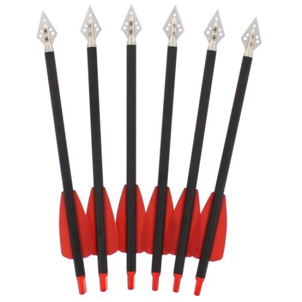 Carbonpfeile 7.5 Zoll mit Jagdspitze 6er Pack