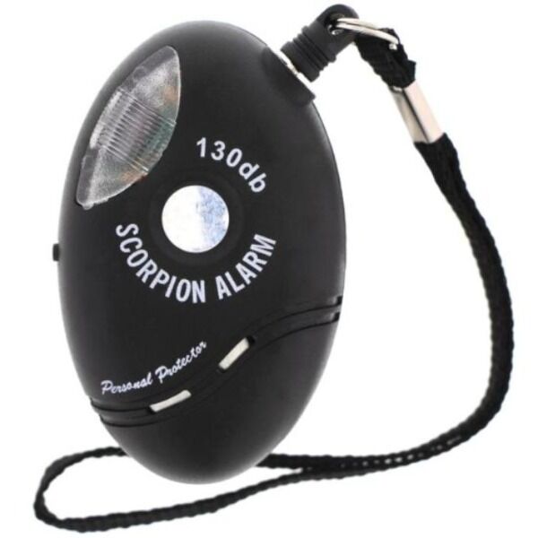 Scorpion Personalalarm 130 dB Personal Protector Taschenalarm mit LED-Lampe und Trageschlaufe