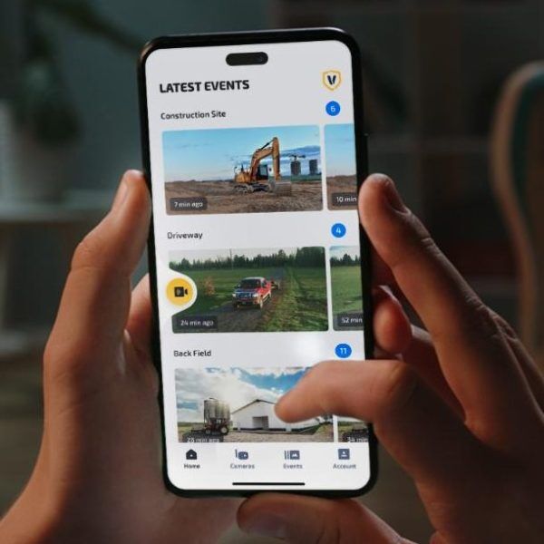 Vosker App Übersicht – Überwachungskamera Live-Feed auf Mobilgerät