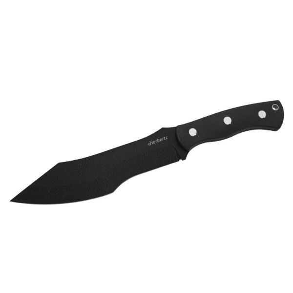Herbertz Bushcraft Survivalmesser D2, schwarz Micarta