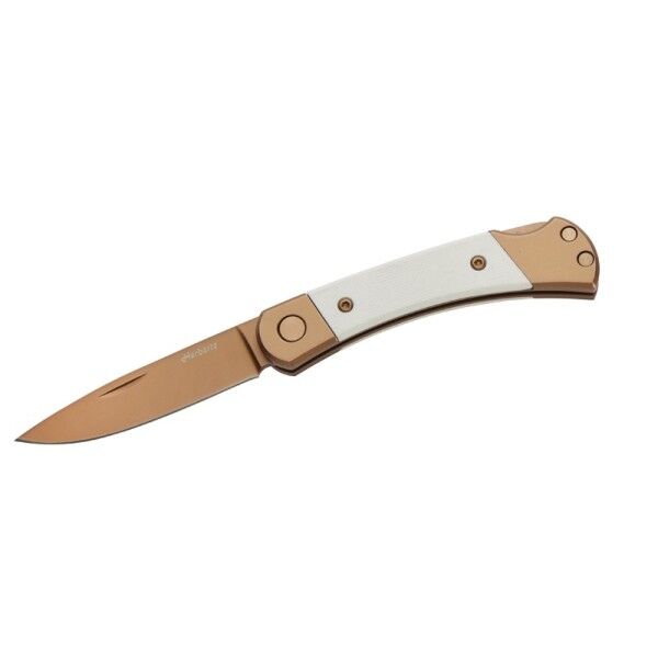 Herbertz Taschenmesser Titan Rosengold D2, Small White