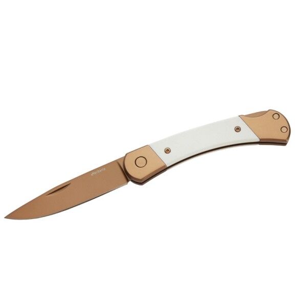 Herbertz Taschenmesser Titan Rosengold D2, Medium White