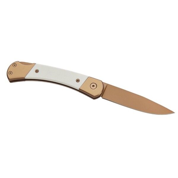 Herbertz Taschenmesser Titan Rosengold D2, Medium White