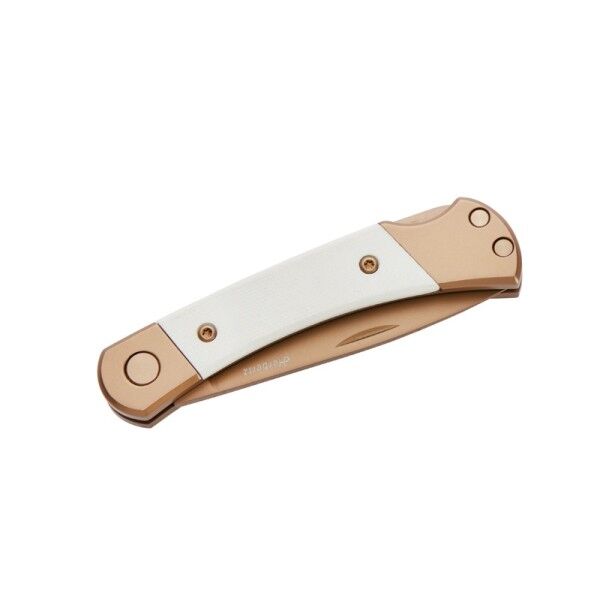 Herbertz Taschenmesser Titan Rosengold D2, Small White