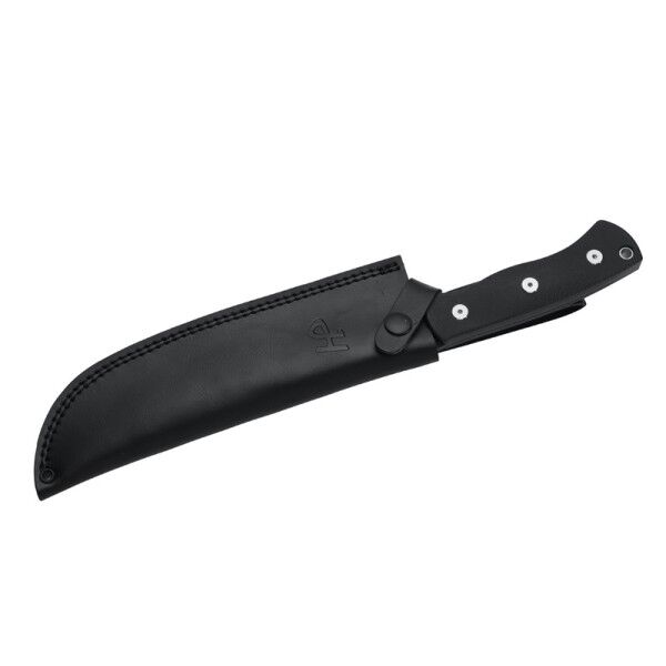 Herbertz Bushcraft Survivalmesser D2, schwarz Micarta