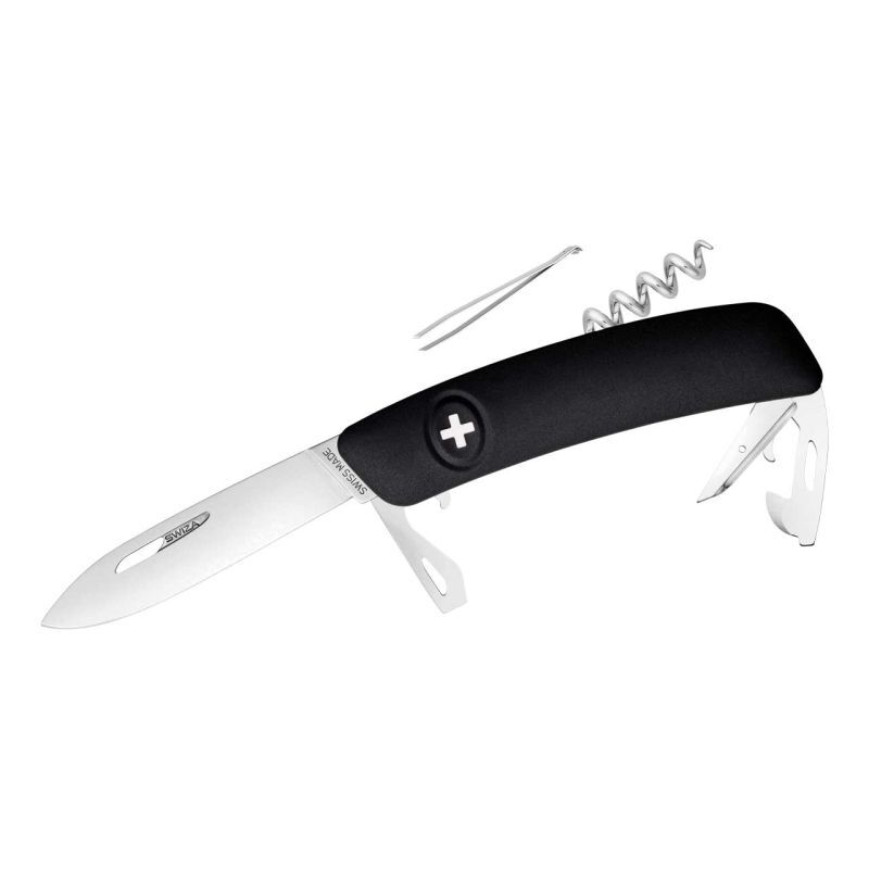 Swiza D03 schwarz – Schweizer Taschenmesser mit 11 Funktionen