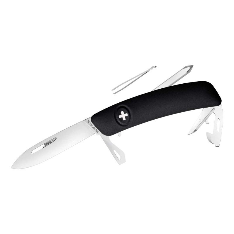 Swiza D04 schwarz – Schweizer Taschenmesser mit Kreuzschlitz-Schraubendreher