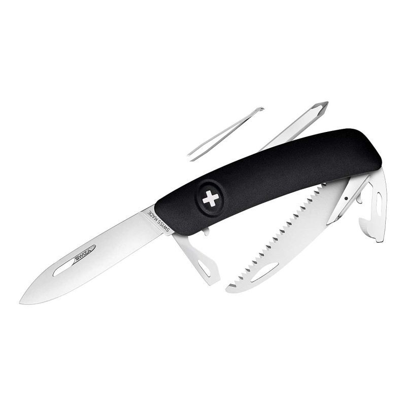 Swiza D06 schwarz – Schweizer Taschenmesser mit Säge und Kreuzschlitz