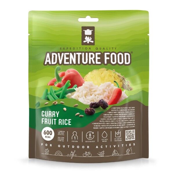Adventure Food Curry Fruit Rice 18-Pack Verpackung Frontansicht