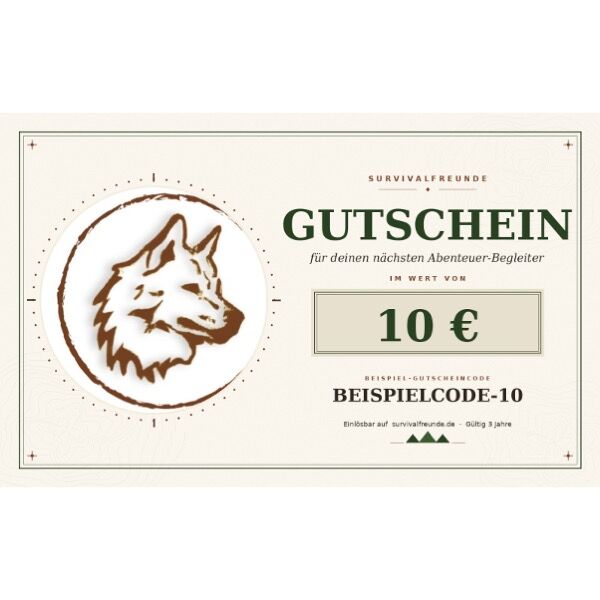 Survivalfreunde Gutschein 10 Euro – digitaler Geschenkgutschein