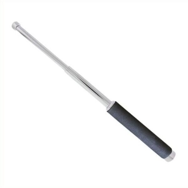 Teleskopschlagstock 16″ Chrom – 3-teilig aus Stahl, mit Gürtelholster