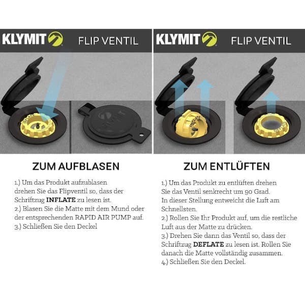 Befuellen Entlueften Klymit Isomatten bei Survivalfreunde.de