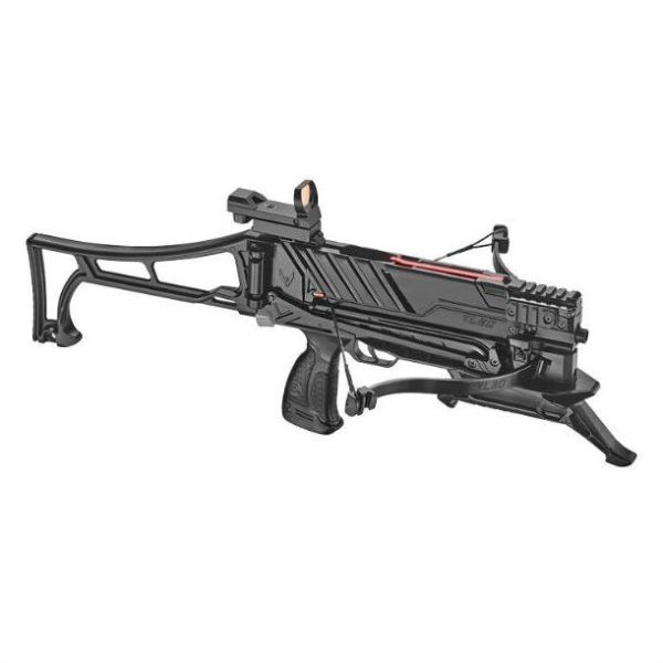 EK Archery VLAD Armbrust vlad-8339 – Schrägansicht mit Zielfernrohr und Laser