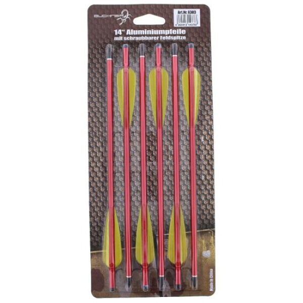 Aluminiumpfeile 16 Zoll rot 6er Pack