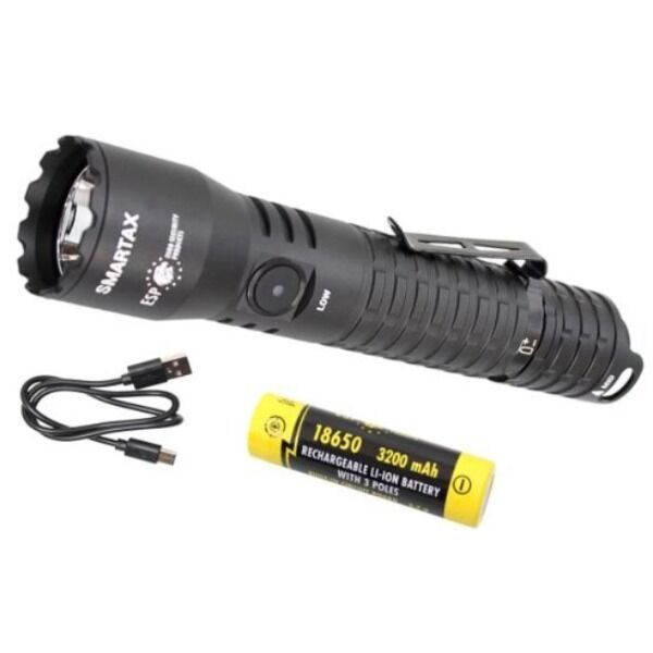 SMARTAX Tactical Police Taschenlampe mit USB-C Kabel und 18650 Akku