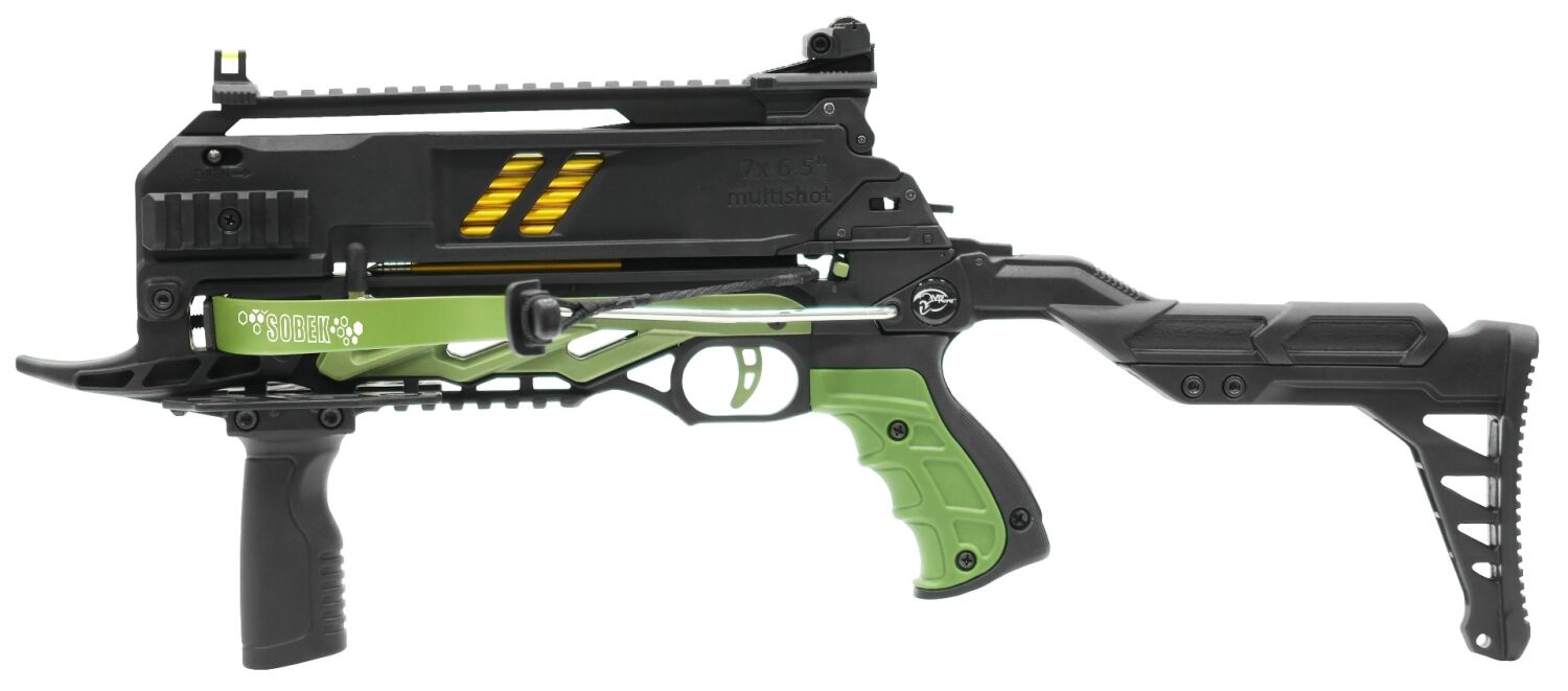 SOBEK Repetierarmbrust 80 lbs in Grün mit 7-Schuss-Magazin, Seitenansicht