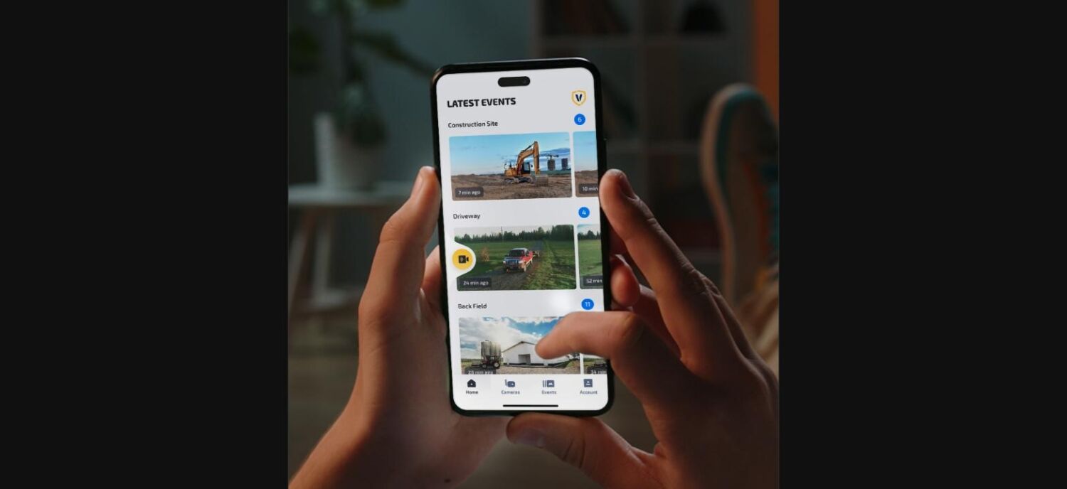 Vosker App Übersicht – Überwachungskamera Live-Feed auf Mobilgerät