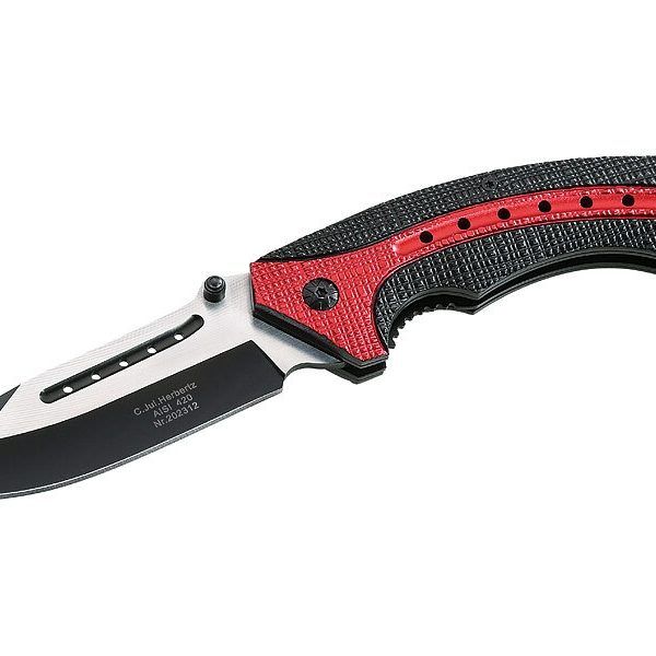 Herbertz CJH Einhandmesser, schwarz/rot, Alu