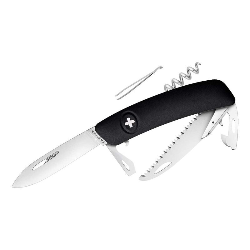 Swiza D05 schwarz – Schweizer Taschenmesser mit Säge 12 Funktionen