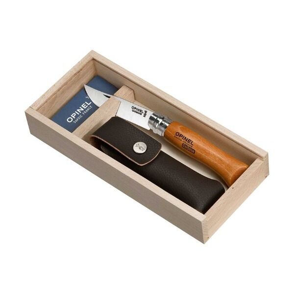 Opinel No 08 Taschenmesser mit Etui, Carbon bei Survivalfreunde.de