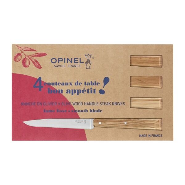Opinel No 125 BON APPETIT Tafelmesser-Set, 4 Stück bei Survivalfreunde.de